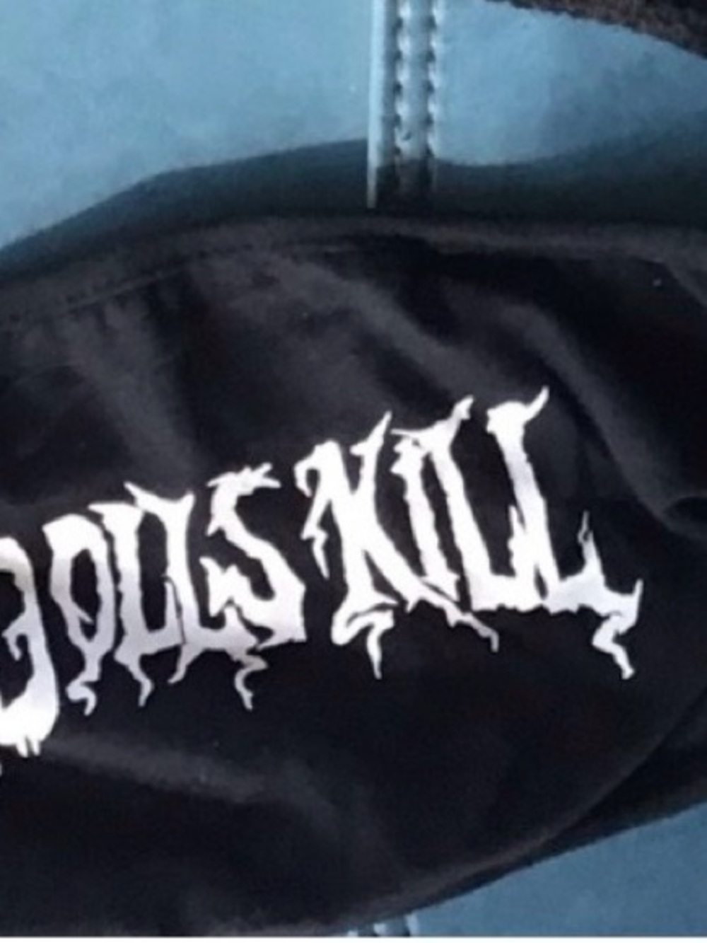 Black Graphic Face Mask with White  Dolls Kill Logo